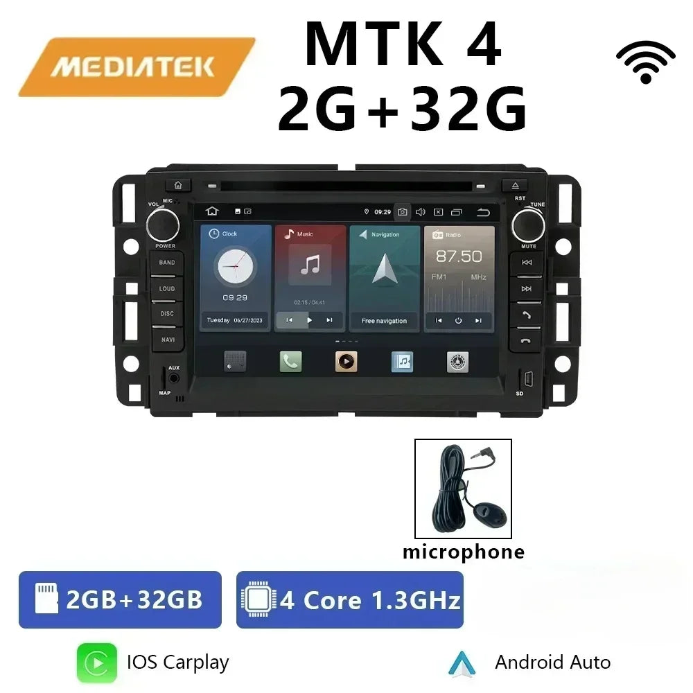 CHSTEK Car Radio Carplay DVD For GMC Chevrolet Yukon Denali Acadia Traverse Silverado Express Android 14 Bluetooth WIFI GPS RDS