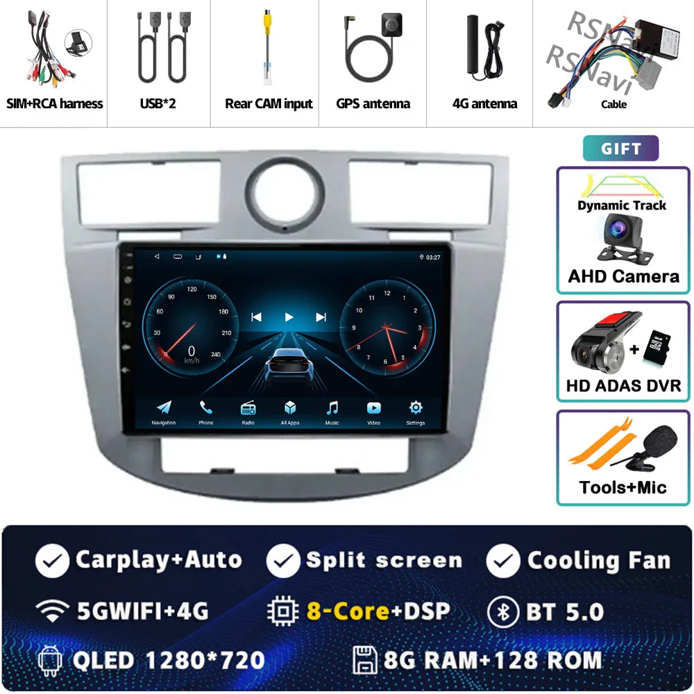 Android 14 Car Radio WiFi+4G For Chrysler Sebring Cirrus 2007 2008 2009 2010 GPS Navigation Auto wireless Carplay Player 2Din BT