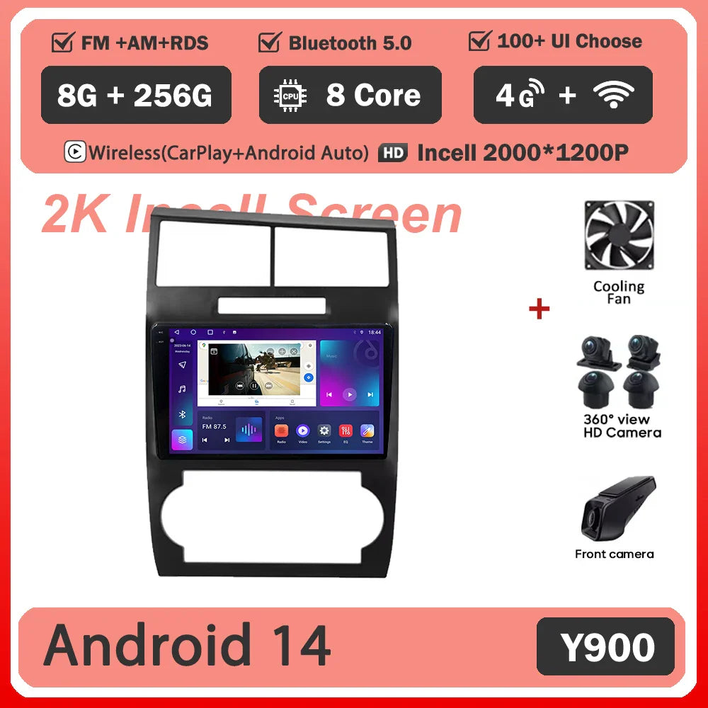 Android 14 For Dodge Charger LX 2005 - 2010 For Dodge Magnum 2 2003 - 2007 Car Radio Multimedia Video Player Navigation stereo