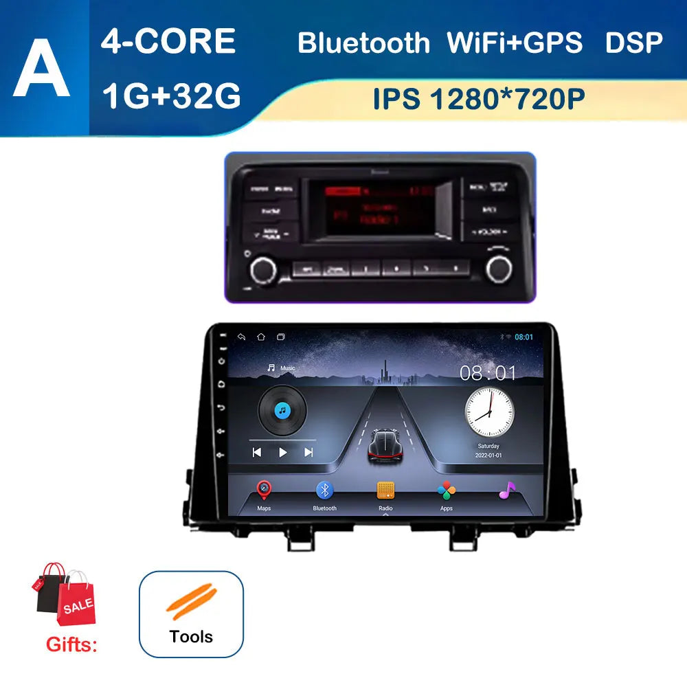 9 inch GPS Navigation for KIA Morning 3 picanto 2017 - 2020 Android Auto Car Radio Video Multimedia Player DSP Stereo Bluetooth