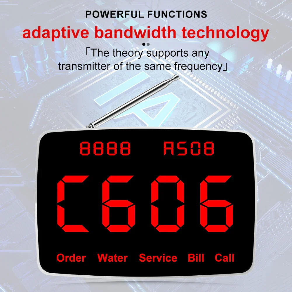 Wireless Waiter pager System Restaurant Smart Voice Broadcast 20 Call Buttons for Bar, Office, Cafe, and Customer Service Bell