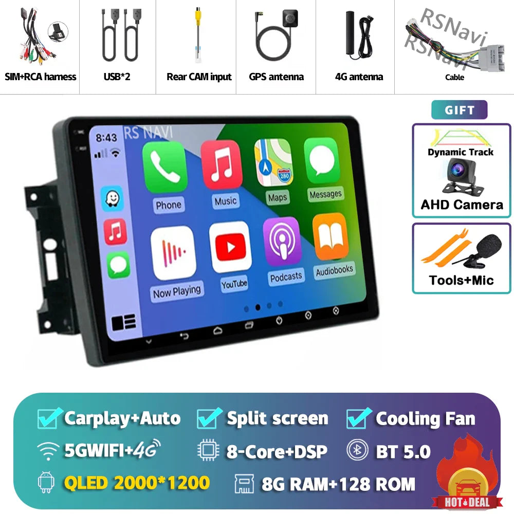 Android 14 Car Radio For Jeep Compass Grand Cherokee Wrangler Chrysler Sebring Town Country Dodge Charger Multimedia Stereo 2din