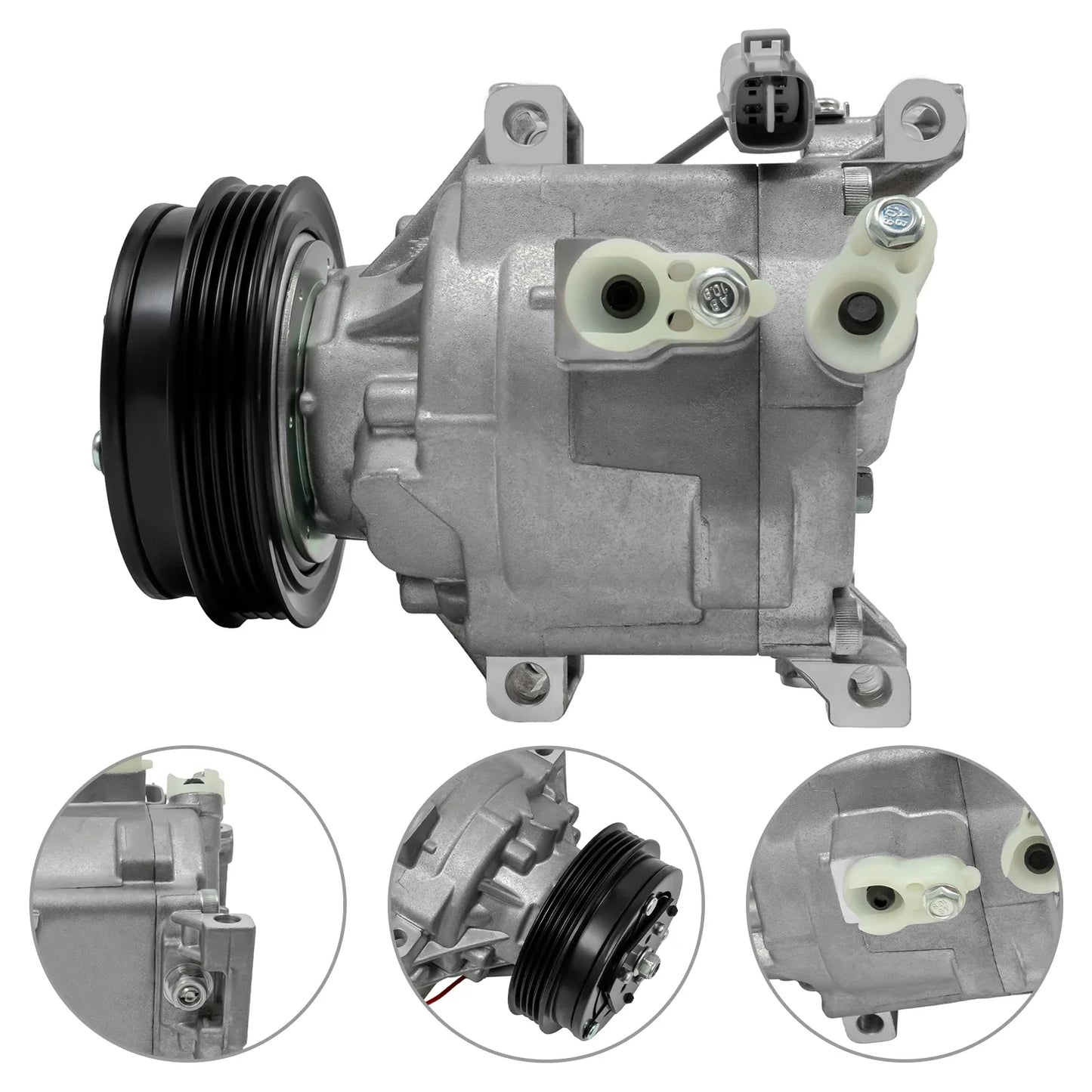 Original AC Compressor Low-Noise Compressor for 2000-2005 Toyota Echo 1.5L Models Silver