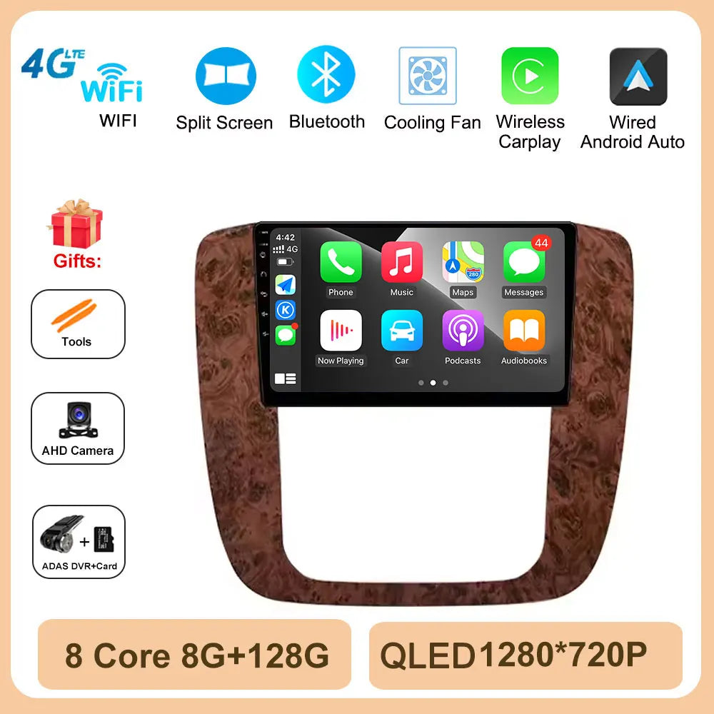 Android 14 for GMC Yukon Chevrolet Tahoe Suburban 2008-2012 Car Radio Multimedia Video Player Navigation Stereo GPS Navi 4G TOOL
