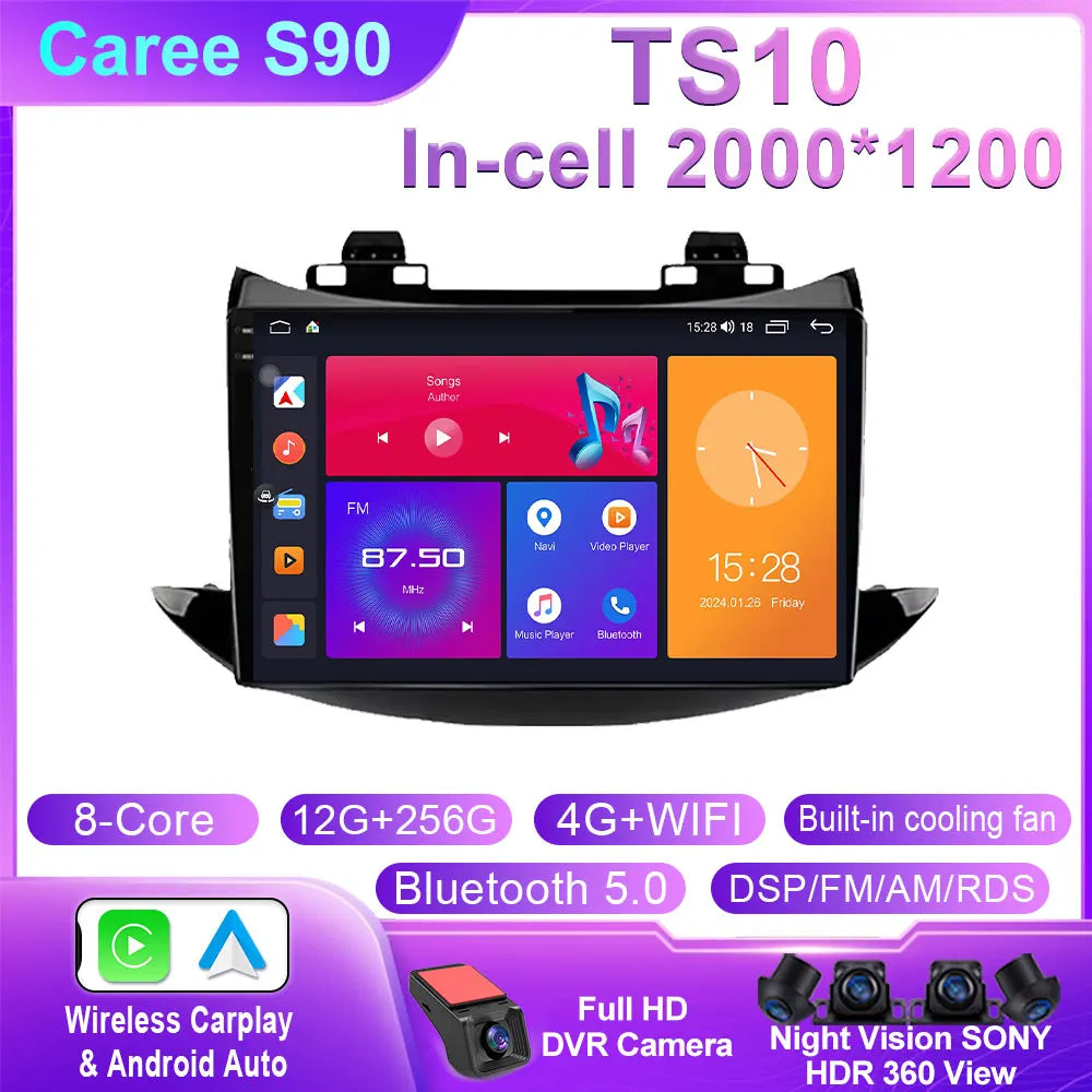 For Chevrolet Tracker Trax 2016 - 2019 Android 14 Auto Car Radio Multimedia Video Player Bluetooth GPS Navigation DSP Carplay BT