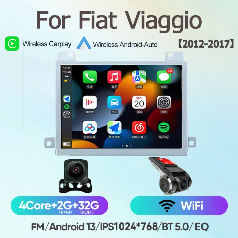 For Fiat Viaggio/Ottimo Dodge Dart 2012~2017 8Core Carplay Android13 Radio Car GPS Multimedia Player Stereo Screen Audio Navigat
