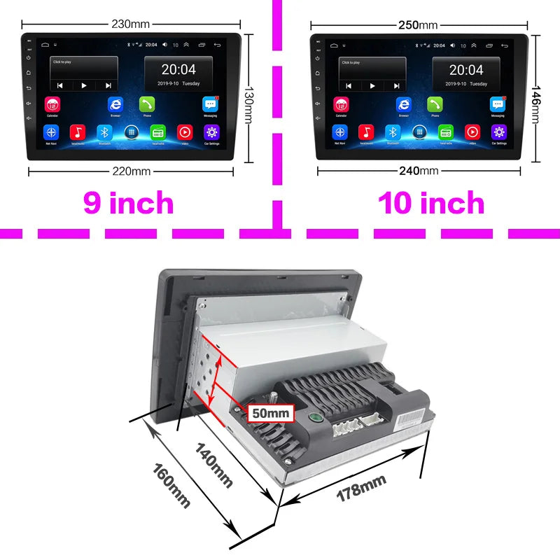 1din Android 13 Car Radio wireless Carplay Android Auto Multimedia Video Player Universal 9/10 inch RDS AHD DVR GPS 1 din Stereo