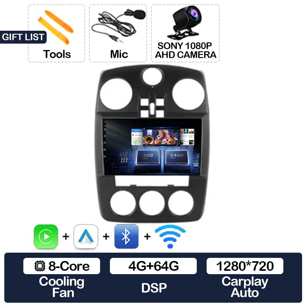Android 15 Car Radio For Chrysler PT Cruiser 2000 - 2010 GPS NAVI BT 4G LTE 5G WIFI Multimedia Stereo Video Player Qualcomm 2DIN