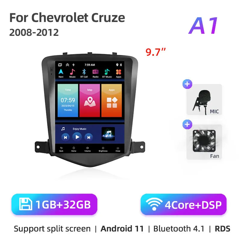 2Din Car Radio For Chevrolet Cruze J300 2008 2009-2012 Stereo Multimedia Video Player Navigation GPS Carplay 4G Android 11