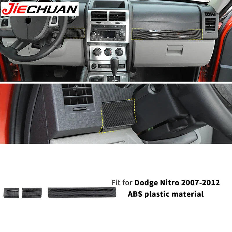ABS Interior Central Control Steering Wheel Reading Light Decoration Cover For Dodge Nitro 2007-2012 Car Interior Accessories
