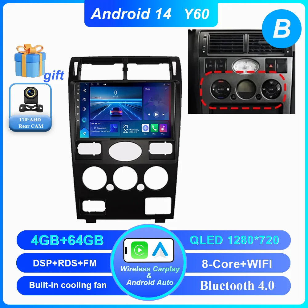 Android 14 Radio Stereo For Ford Mondeo MK 3 2000 2001 2002 2003 2004 2005-2007 Auto Multimedia Player GPS Navigation Bluetooth