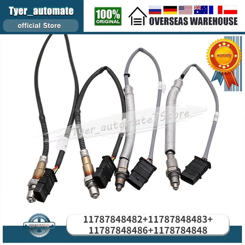 Front & Rear Oxygen Sensor Lambda Sensor 11787848482 11787848483 11787848486 11787848487 For 2015-2020 BMW M2 M3 M4 F87 F80 F82