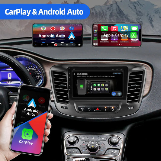 ESSGOO 9" Android 14 For 15-19 Chrysler 200 200C 200S Carplay Android Auto Car Radio GPS Navi Wifi FM BT SWC Multimedia Player