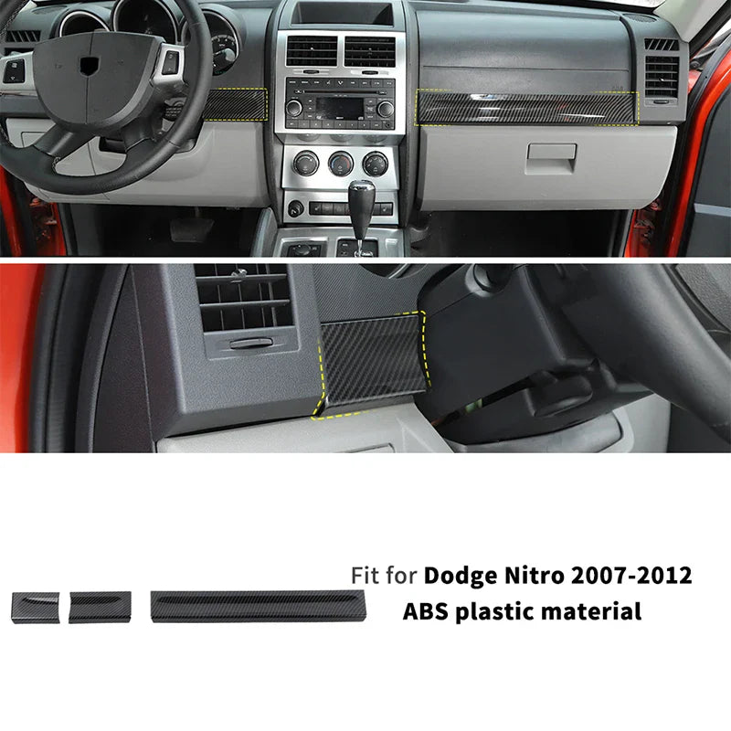 ABS Interior Central Control Steering Wheel Reading Light Decoration Cover For Dodge Nitro 2007-2012 Car Interior Accessories