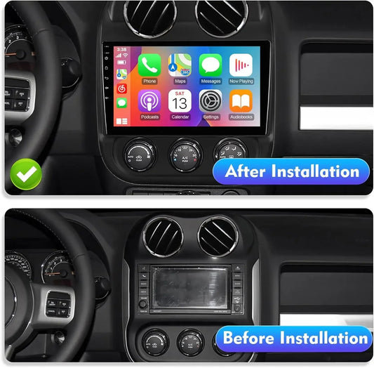 10inches Android 13 Car Stereo for Jeep Compass/Patriot 2010-2016 IPS Touchscreen Screen Car Radio with Carplay & Android Auto