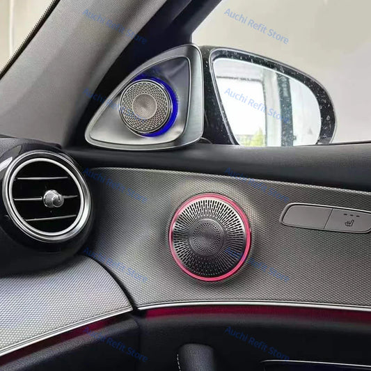 New LED Speaker Cover For Mercedes Benz W205 W213 X253 W238 C/E/GLC Class E Coupe Car Door Horn Decorative Shell Ambient Lights