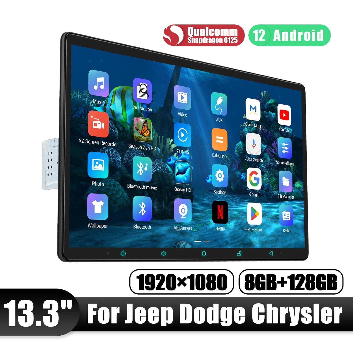 JOYING 15.1" 13.3" 11.6" 10.1"Android Car Radio Stereo Multimedia Player For Jeep Dodge Chrysler Car With Carplay Android Auto