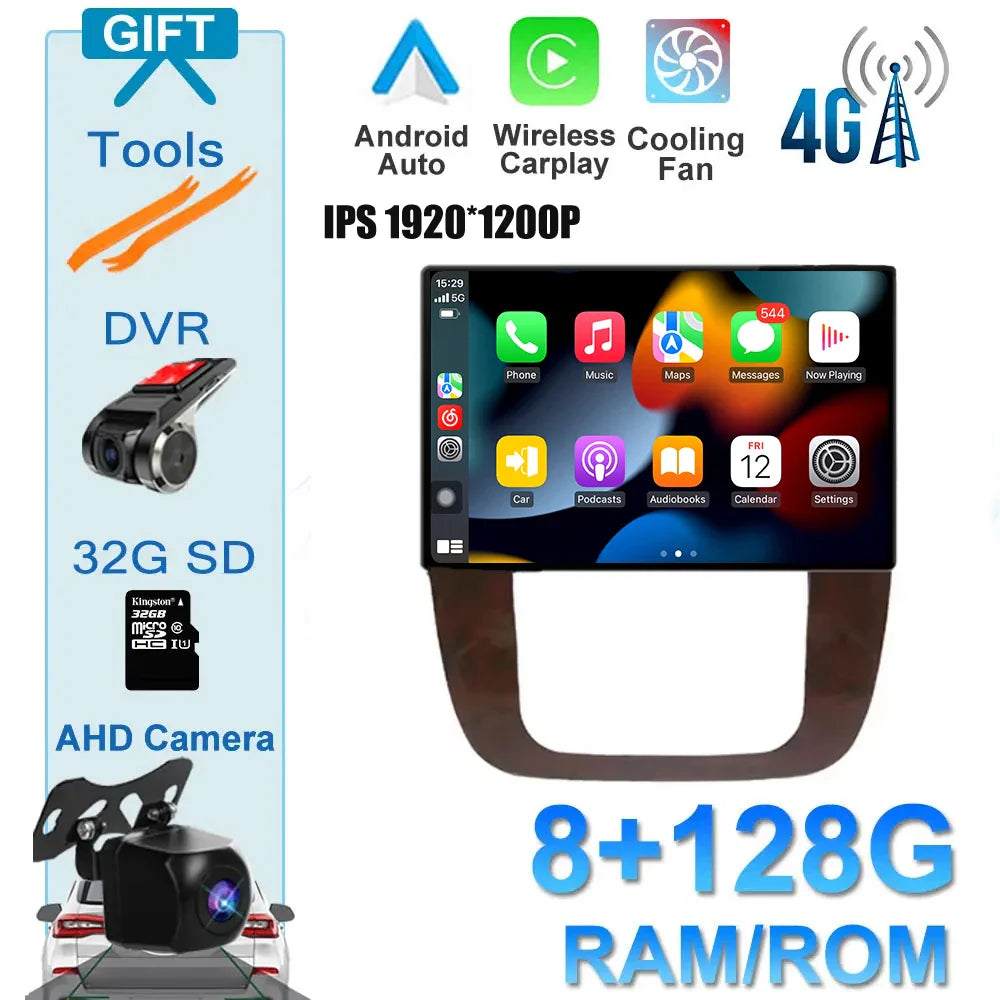 Android 14 Car Radio For GMC Yukon Chevrolet Tahoe Suburban 2008 - 2012 13.1Inch Screen GPS Navigation Wireless Carplay 4G WIFI