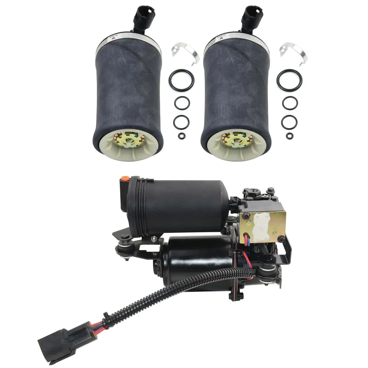 AP03 2*Rear Air Spring Bags+1*Compressor Pump for Ford Mercury Lincoln 3U2Z5580AA