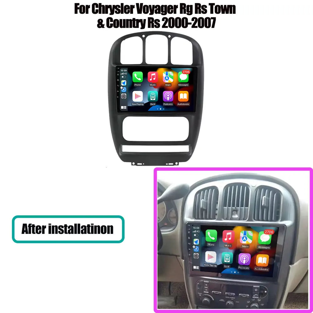 Wireless Carplay Android Auto Screen For Chrysler Voyager Rg Rs Town  & Country Rs 2000-2007 Multimedia Player Stereo Tools 4G