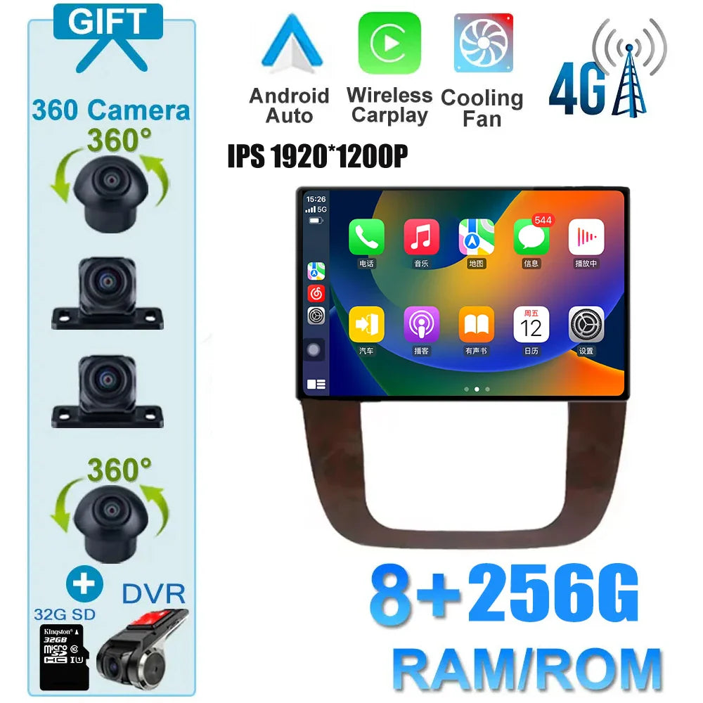 Android 14 Car Radio For GMC Yukon Chevrolet Tahoe Suburban 2008 - 2012 13.1Inch Screen GPS Navigation Wireless Carplay 4G WIFI