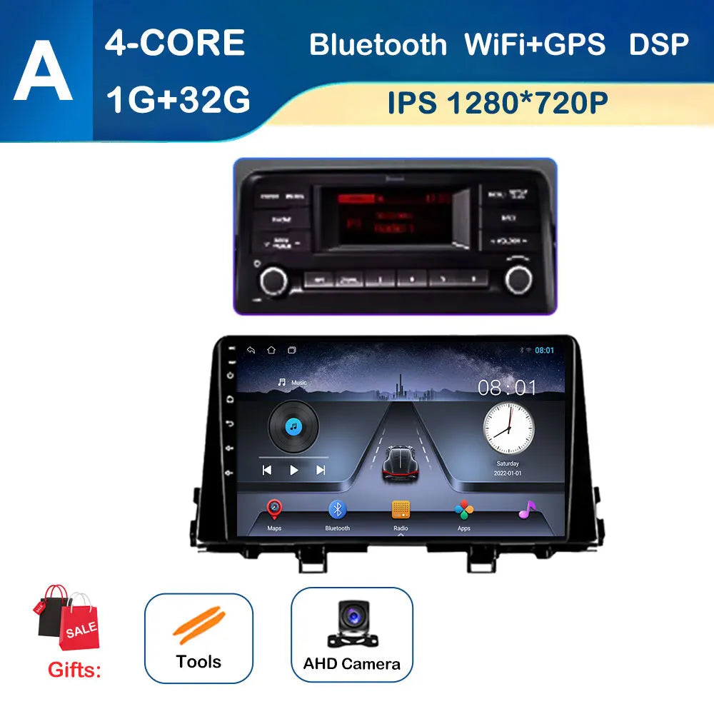 9 inch GPS Navigation for KIA Morning 3 picanto 2017 - 2020 Android Auto Car Radio Video Multimedia Player DSP Stereo Bluetooth