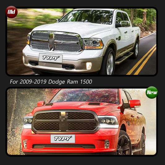 TYPY Car For Dodge RAM 1500 Headlight 2009-2019 Upgrade Modified to New DRL Dynamic Turn Signal LED Headlight Auto Accessories