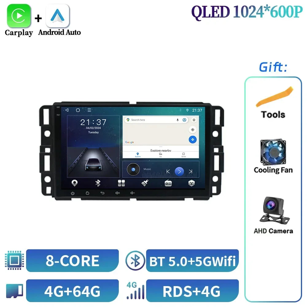 8inch For Chevrolet Silverado Impala GMC Yukon Acadia Sierra Mirror Link Android OS Car Radio Wireless Carplay 6+128G Screen