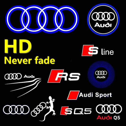 2X HD Led Car Door Logo Projector Welcome Light For Audi A3 A4 B8 8P 8V A6 C7 A5 Q5 B7 B6 S LINE QUTTRO RS Q3 SQ5 Q7 S3 S4 S5 S6