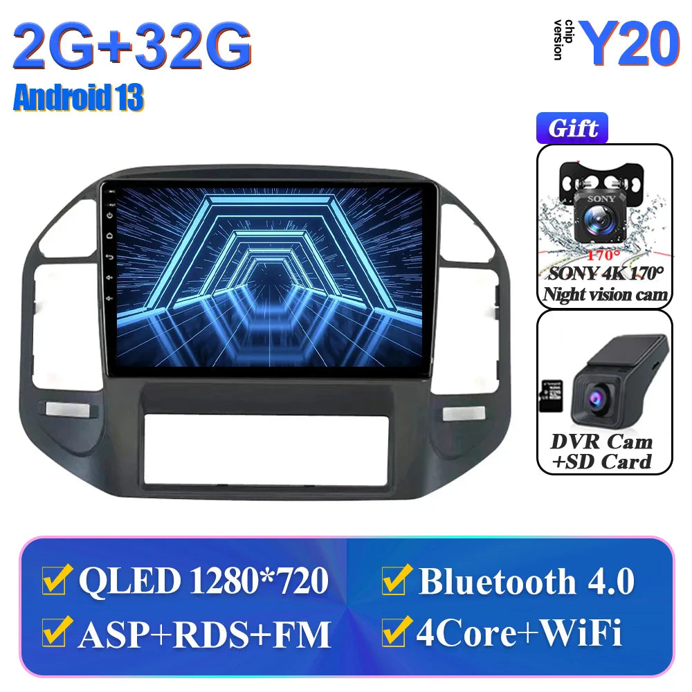 Wireless Android Head Unit For Mitsubishi Pajero 3 V70 V60 1999-2006 Car Auto Radio Carplay Multimedia GPS Navigation No 2din 4G