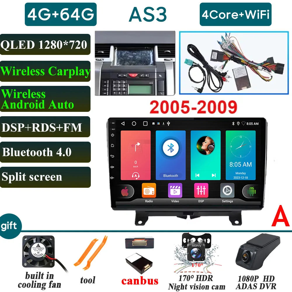 Car Radio Carplay For Land Rover Range Rover Sport 2005-2013 Navigation GPS Android Auto Multimedia Player 4G Wifi No 2din DVD