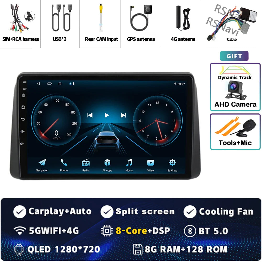 Android 14 Carplay Car Radio For Chrysler Grand Voyager 5 For Dodge Grand Caravan 2008 2011-2020 GPS Multimedia Stereo Head Unit