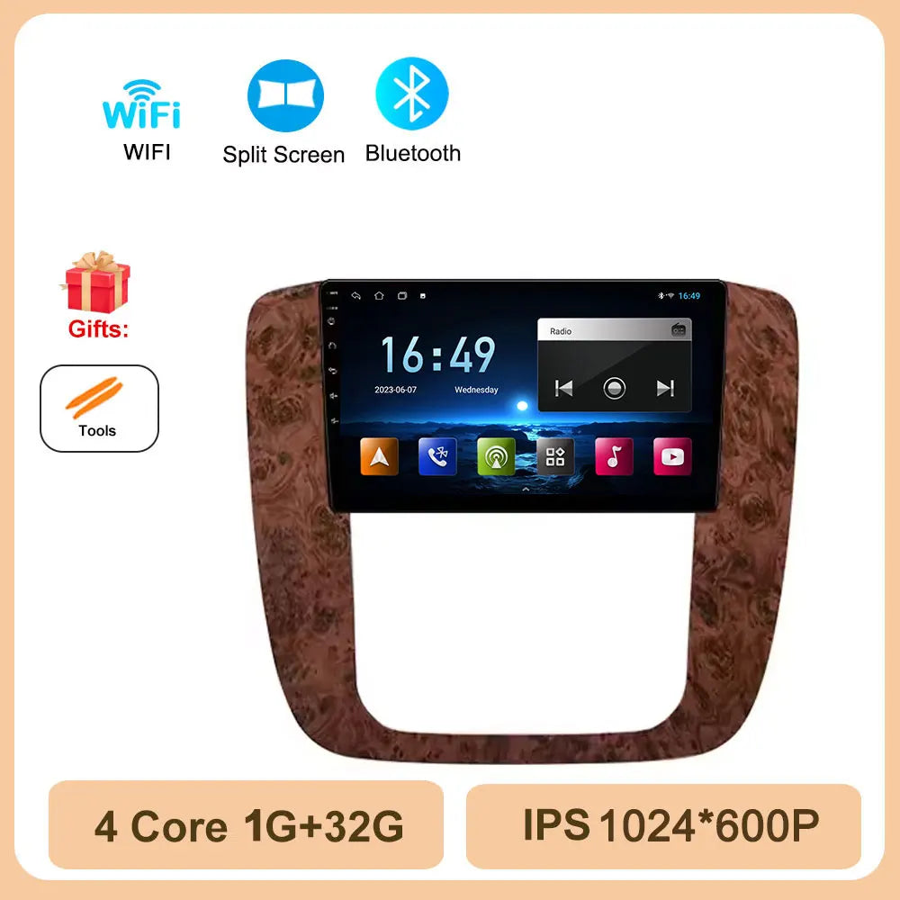 Android 14 for GMC Yukon Chevrolet Tahoe Suburban 2008-2012 Car Radio Multimedia Video Player Navigation Stereo GPS Navi 4G TOOL