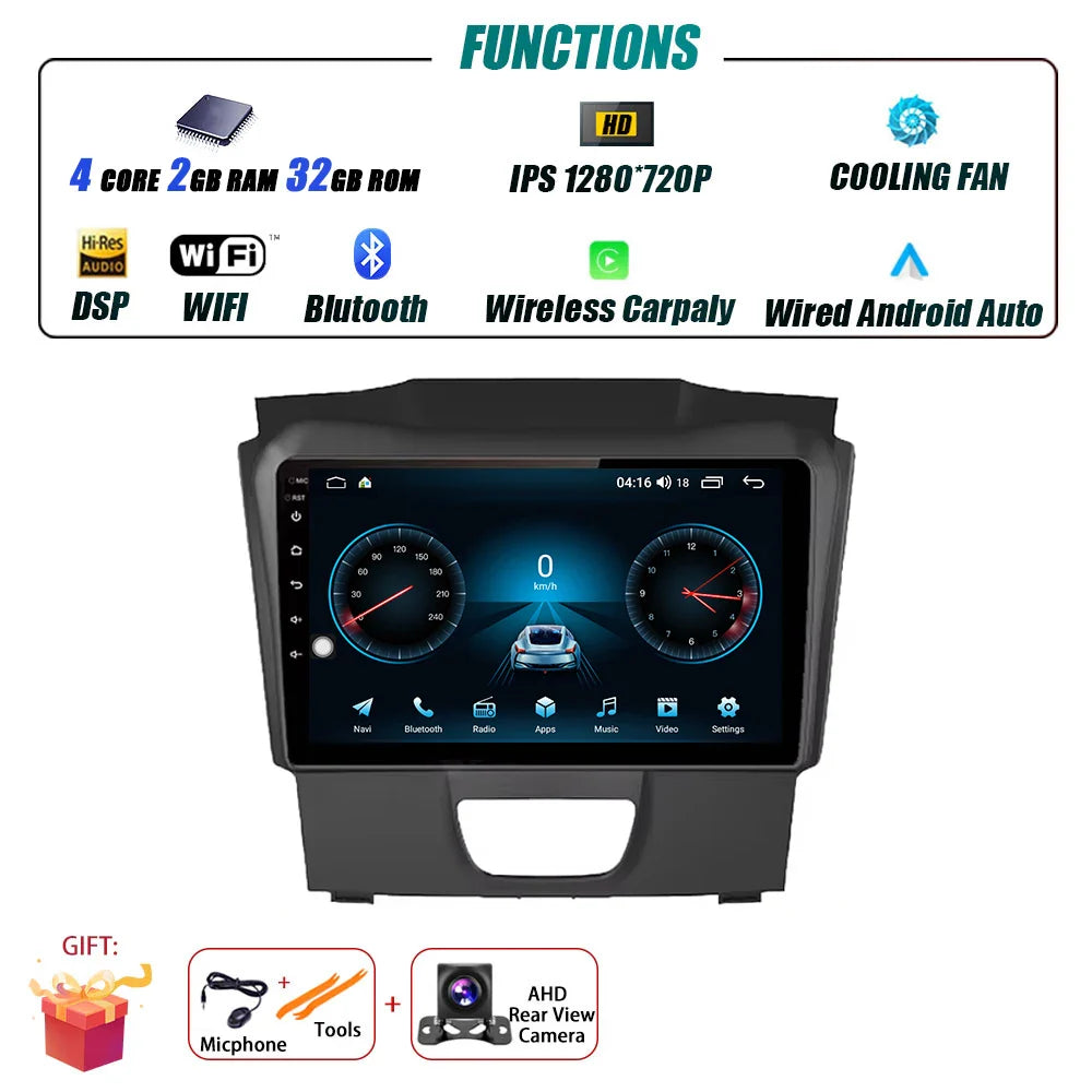 Android Auto Car Radio For Isuzu DMAX 2015 - 2019 Multimedia Stereo Video Player Navigation GPS Carplay 4G WIFI DSP RDS BT