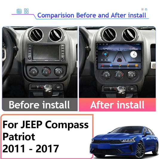 Car Android 13 For JEEP Compass Patriot 2011 - 2017 Auto Radio Multimedia Player GPS Navigation Carplay Stereo 4G BT No 2din DVD