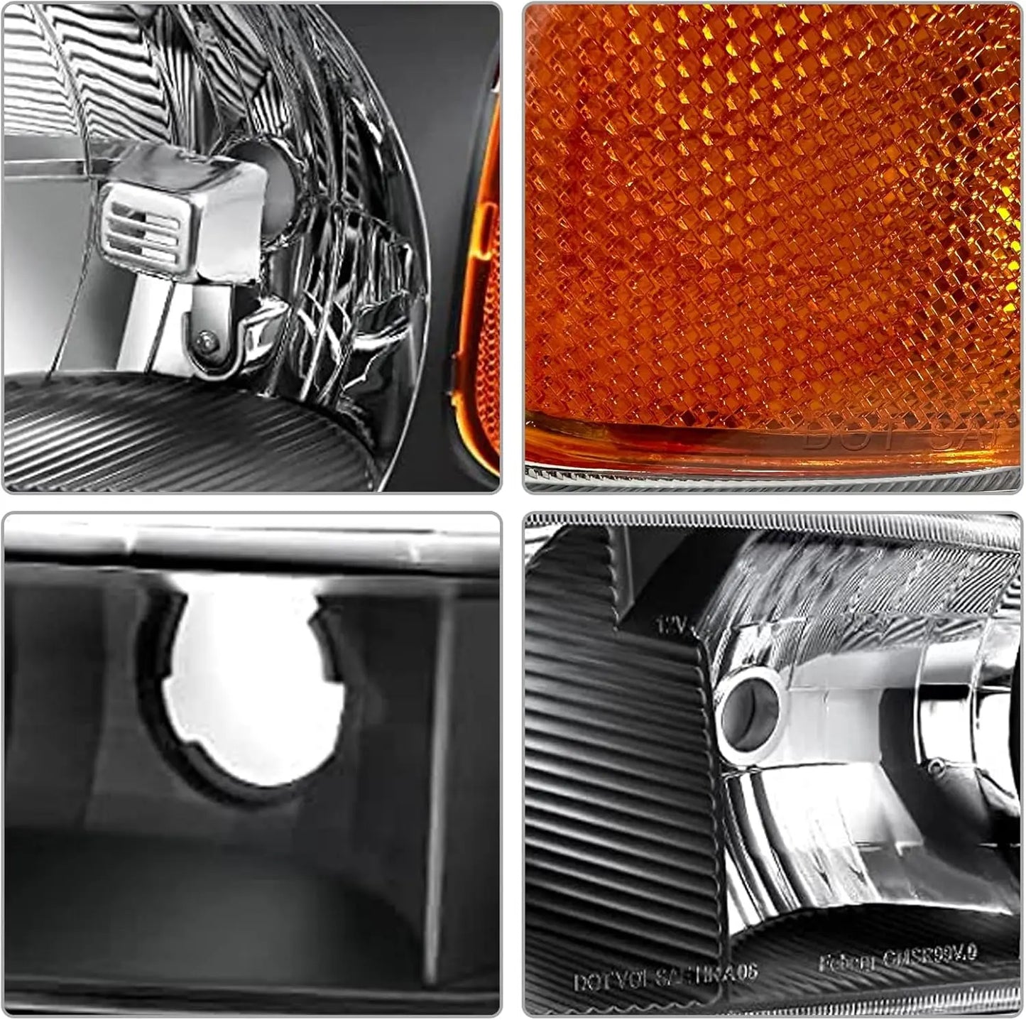 Headlights Compatible with 1999 2000 2001 2002 2003 2004 2005 2006 GMC Sierra 1500HD 2500HD/2007 1500 2500 3500 Clsic / 00-06 Yu