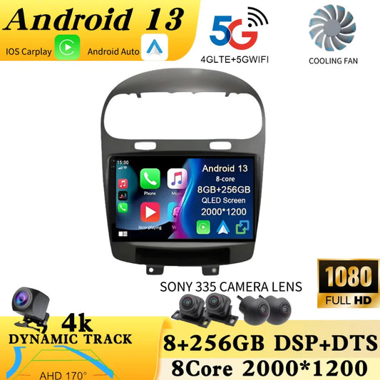 Android 14 Car Radio For Dodge Journey For Fiat Freemont 2012-2020 CarPlay Auto WiFi 5 4G Car Multimedia GPS DVR autorad