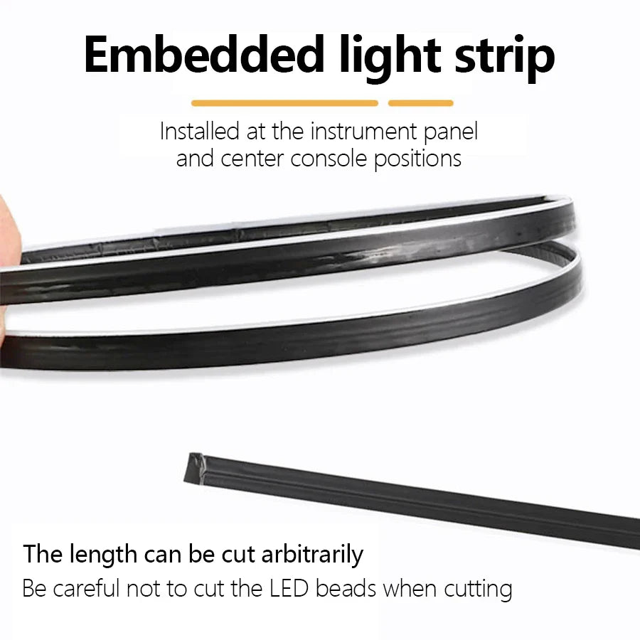 FILIPLI For The MERCEDES-BENZ CLA For 2016 Smart 64 RGB Color Car Ambient Self-Adhesive Light With APP Control Easy To Install