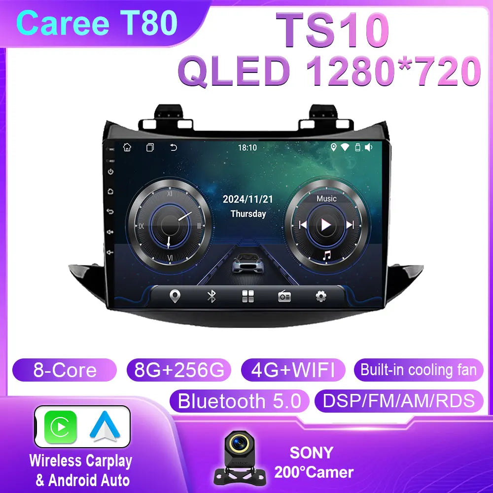 For Chevrolet Tracker Trax 2016 - 2019 Android 14 Auto Car Radio Multimedia Video Player Bluetooth GPS Navigation DSP Carplay BT