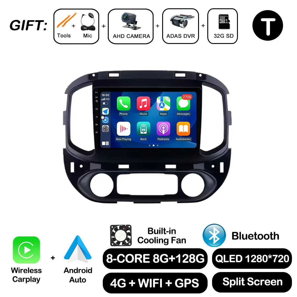 Android Auto For Chevrolet Colorado Sierra GMC 2014 - 2018 Car Radio Video Multimedia Player BT WiFi GPS Navigation Touch Screen