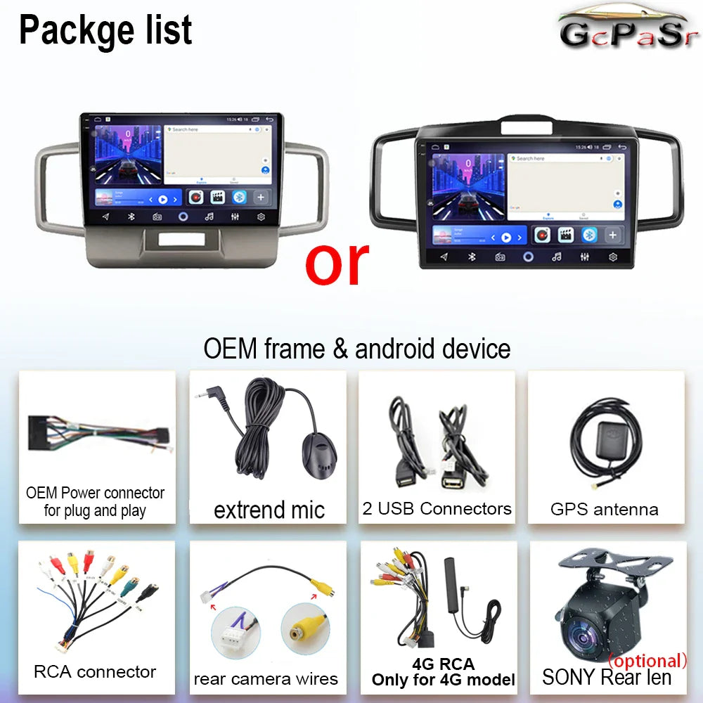 WIFI For Honda Freed 1 2008 - 2016 Car Radio Multimedia Video Player Navigation GPS Android Auto QLED Screen No 2din 2 din DVD