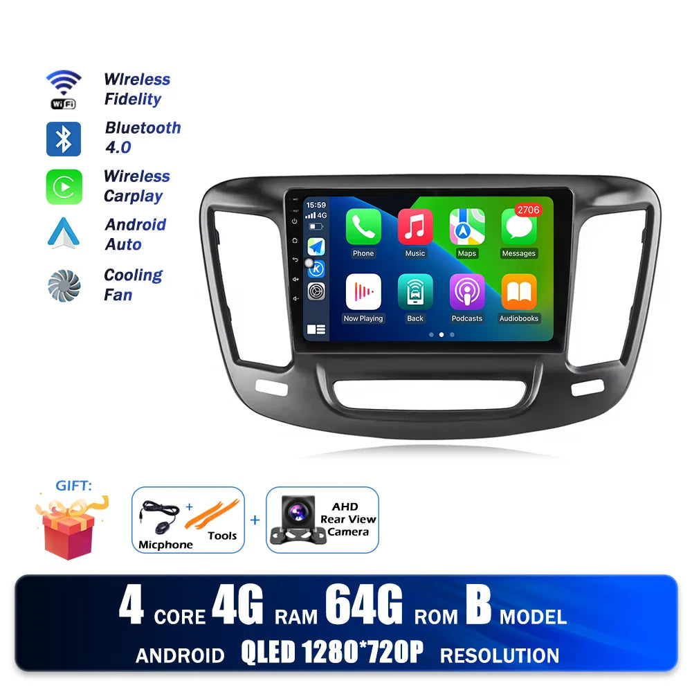 For Chrysler 200 200C 2015 - 2019 Car Radio Multimedia Video Player Navigation stereo Android Auto Carplay GPS WIFI BT