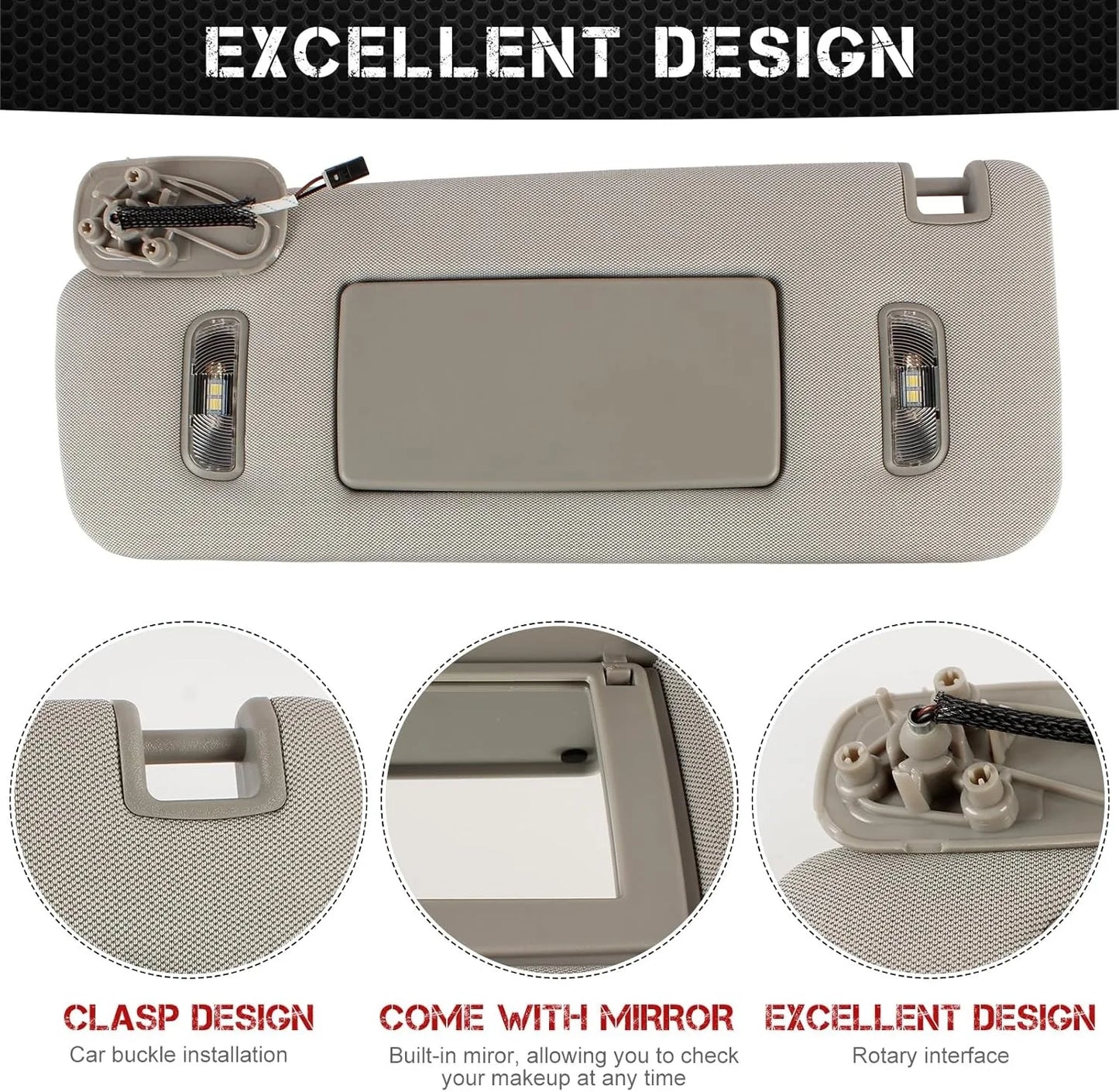 Car Sun Visor For GMC Sierra Denali Chevy Silverado 1500 1500 2500 3500 Sunvisor 2014 2015 2016 2017 2018 2019 22870346 23459643