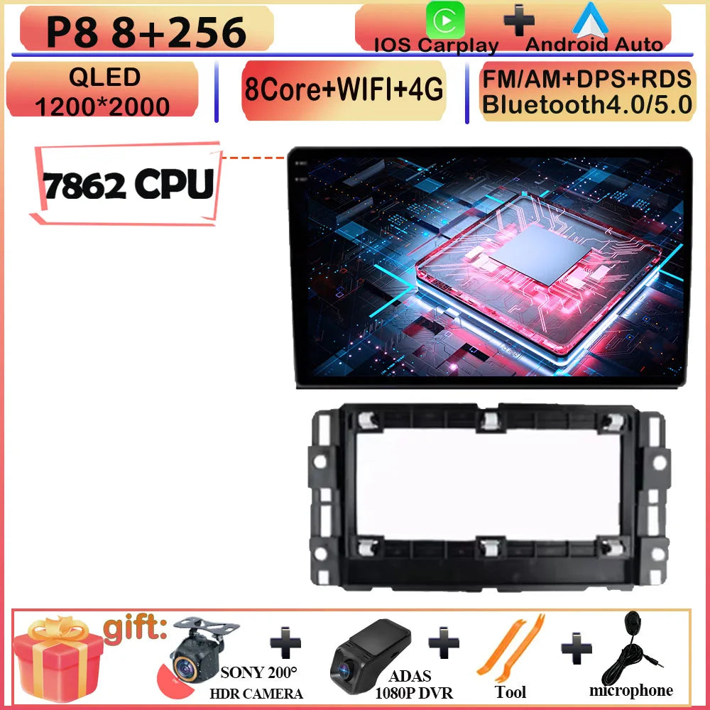 CARPLAY Android Screen For Chevrolet Avalanche Impala Tahoe Traverse 2007-2016 Car Automotive Multimedia Navigation DVD 7862 CPU