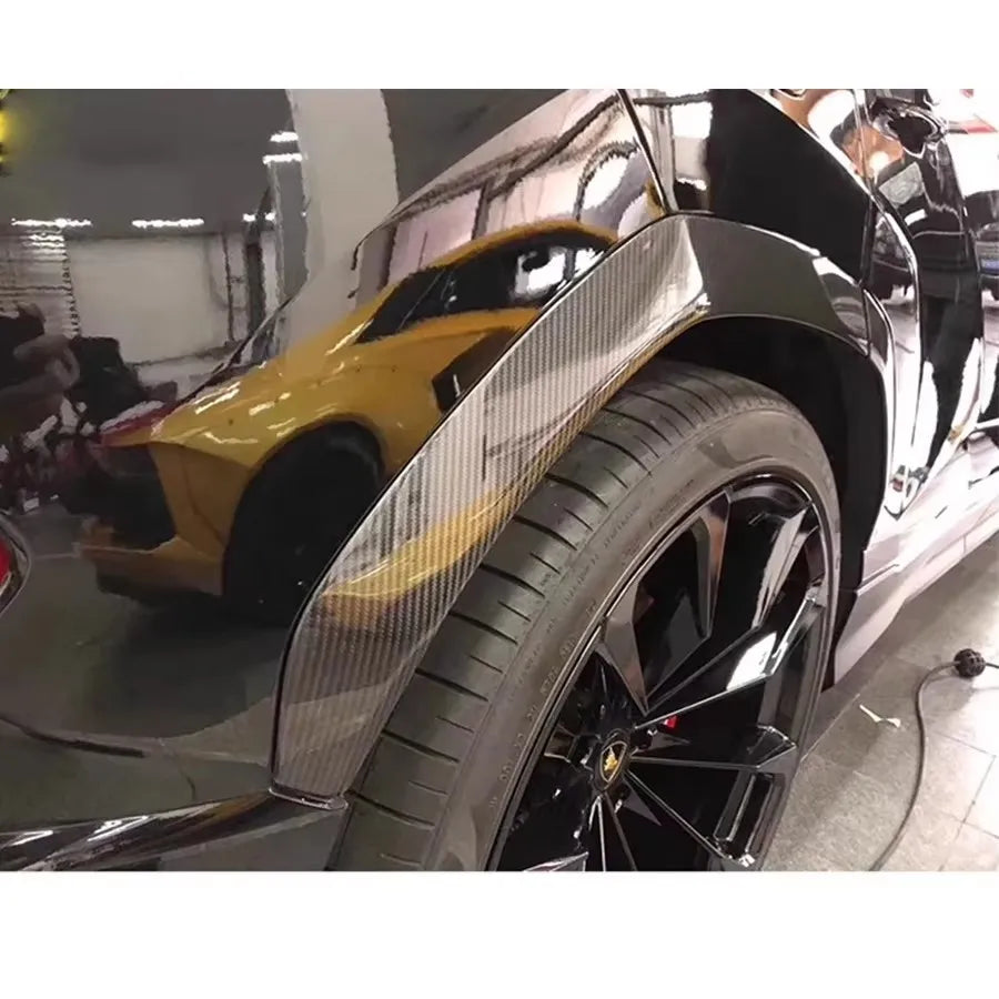For Lamborghini URUS Carbon Fiber Wheel Eyebrow Arch Fender Flares Cover Trim Mudguards Protective Lip Strips Mud Flaps