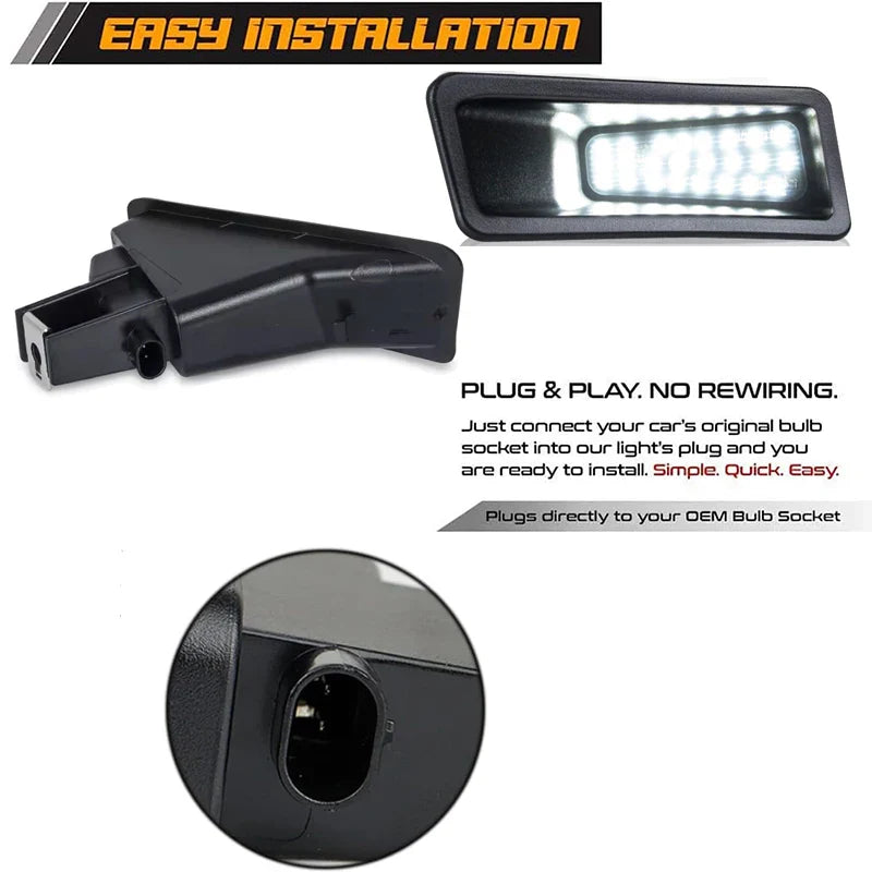 2Pcs LED Number License Plate light Lamps New Body For Dodge RAM 1500 Model 2019-2023 Car Accessories 6000K White OEM#68259696AD