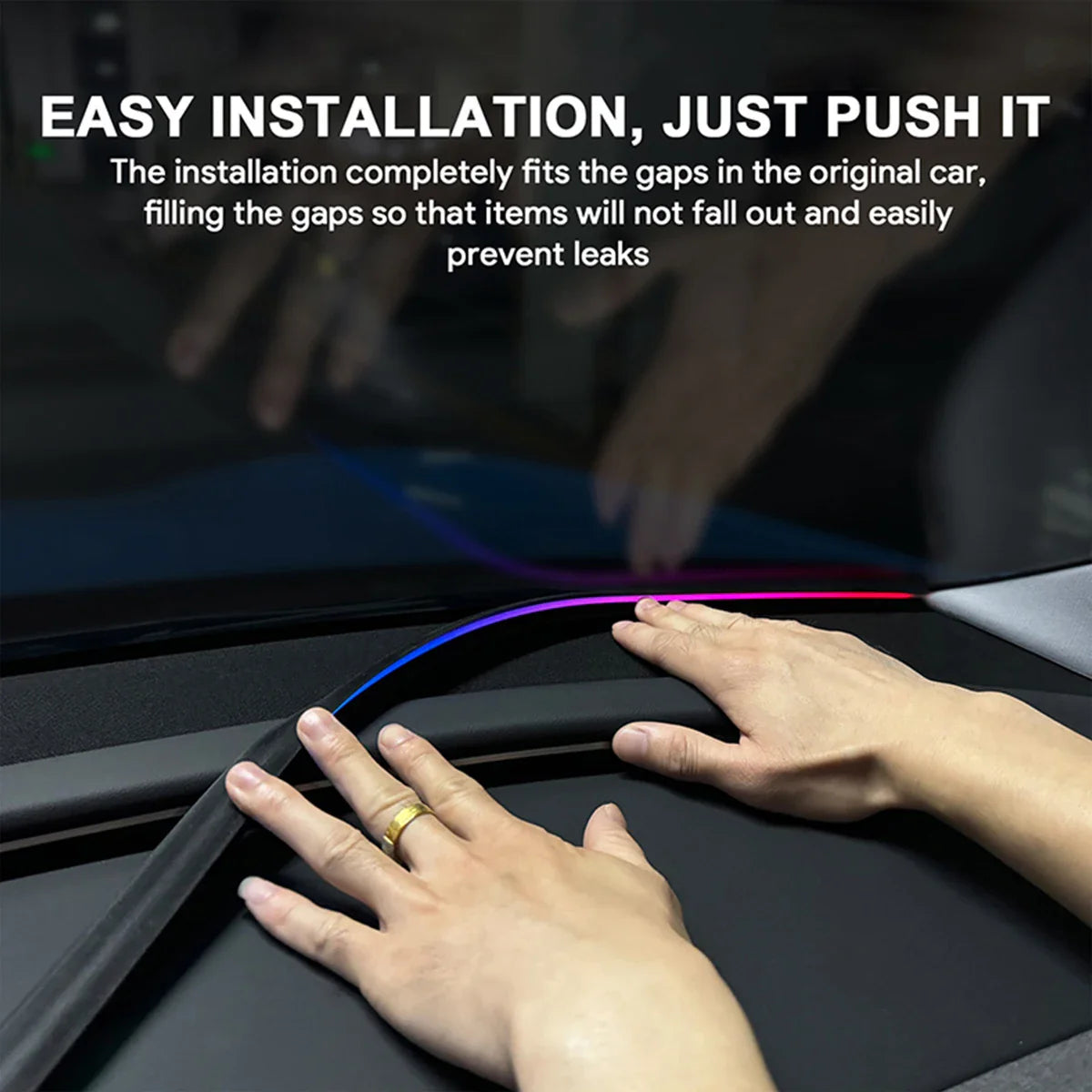 Front Windshield LED Car Interior Lights 150cm RGB USB APP Control Remote Symphony Lamp Universal For Tesla BMW Audi Volvo GLC