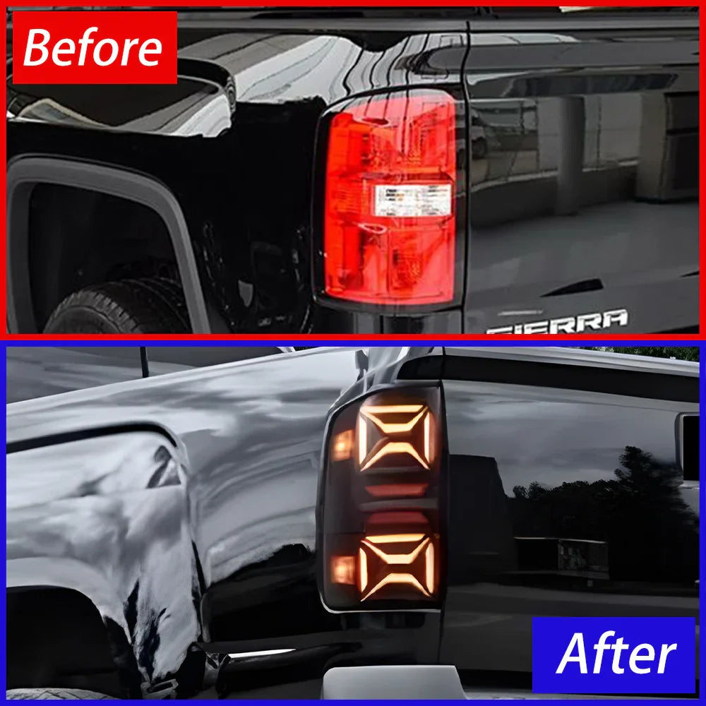 Car Taillights Assembly For GMC Sierra 2014-2018 LED Auto Back Lamps Upgrade Highlight Flashing Signal Light Tools Accessories