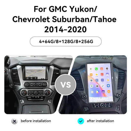 14.5Inch Vertical 2.5K Screen For GMC Yukon/Chevroler Tahoe Suburban 2014-2020 Car Radio Android13 Head unit Multimedia Carplay