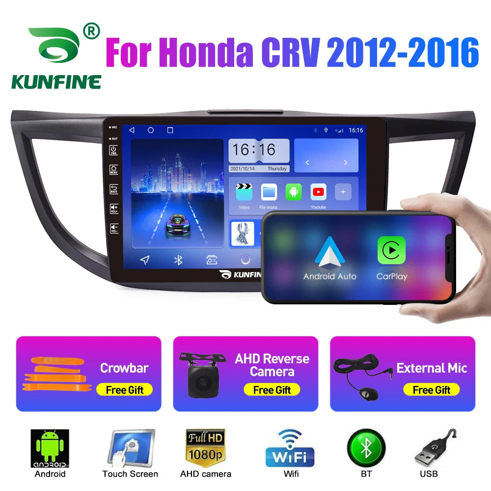 10.33 Inch Car Radio For Honda CRV 2012-2016 2Din Android Octa Core Car Stereo DVD GPS Navigation Player QLED Screen Carplay